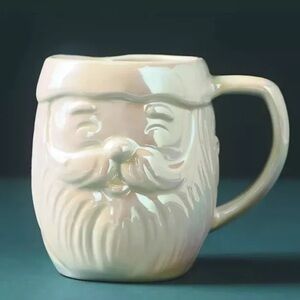 Anthropologie Merry Luster Santa Stoneware Coffee Tea Mug Cup New With Gift Tag